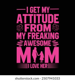 Mom t shirt design for mother's day . Mother's day t shirt print template , lettering and typography design