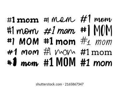 Mom Title, Set Of Titles Isolated. Mom Number One