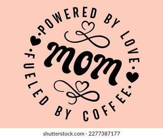 Mom T-Shirt and Apparel Design. Mom SVG Cut File, Mother's Day Hand-Drawn Lettering Phrase, Isolated Typography, Trendy Illustration for Prints on Posters and Cards.