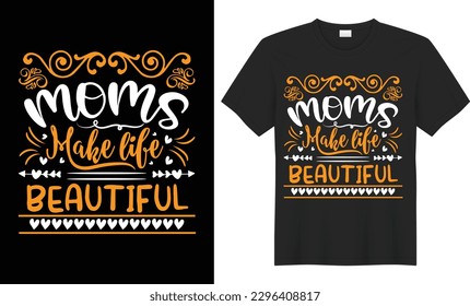  Mom t-shirt design Mother day t-shirts design, for Hand drawn lettering phrase. Modern calligraphy t shirt design. best selling typography creative custom Women's Day t shirt design.