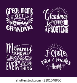 Mom t-shirt design typography set vector art