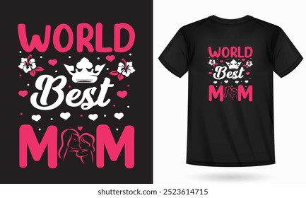 Mom t-shirt design for women, featuring heartfelt and stylish typography, is perfect for celebrating motherhood and expressing love for moms everywhere. This design is ideal for Mother's Day.