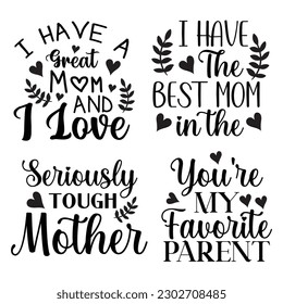 Mom t-shirt designs bundle, mother's day quotes typography graphic t shirt collection, Mother's Day T-shirt Design Bundle.