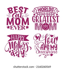 Mom T-shirt And SVG Design Bundle, Vector EPS File, can you download.