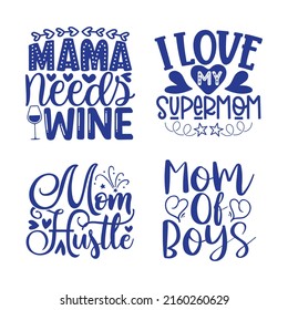 Mom T-shirt And SVG Design Bundle, Vector EPS File, can you download.