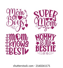 Mom T-shirt And SVG Design Bundle, Vector EPS File, can you download.