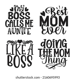 Mom T-shirt And SVG Design Bundle, Vector EPS File, can you download.