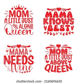 Mom T-shirt And SVG Design Bundle, Vector EPS File, can you download.