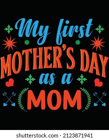 Mom T-Shirt, Unisex, 100% Typography, Vector graphic for t-shirt and print design. Greeting card,  Poster, Mug Design.