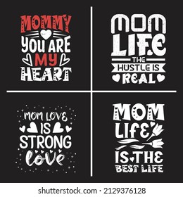Mom typographic quotes design vector bundle.