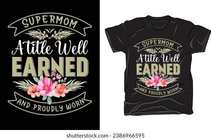 Mom typography colorful sunset, mothers day mama, super mom t shirt