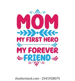  "Mom Typography Design Vector Illustration – Perfect for Mother's Day and Gift Ideas"