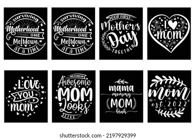 Mom typography t shirt design bundle