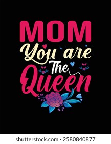 mom typography tee design and vector art illustration