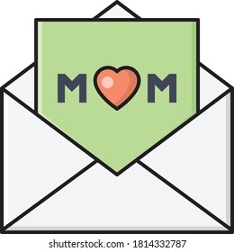 mom vector flat color icon 