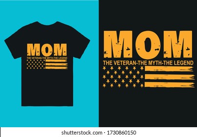 Mom the veteran t shirt design vector art