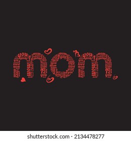 mom word cloud design for t-shirt