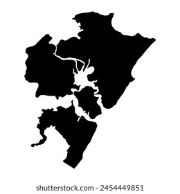 Mapa del condado de Mombasa, división administrativa de Kenia. Ilustración vectorial.