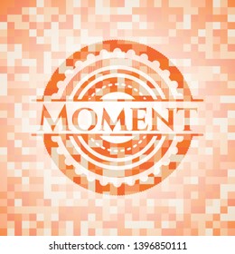 Moment abstract orange mosaic emblem