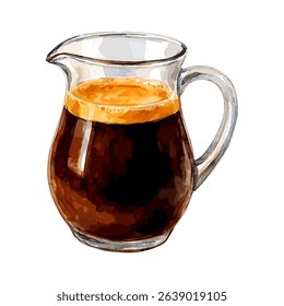 A moment from the brew bar a rich black coffee served in a glass pitcher, perfect for modern cafe menus, barista branding, and coffee lifestyle visuals.