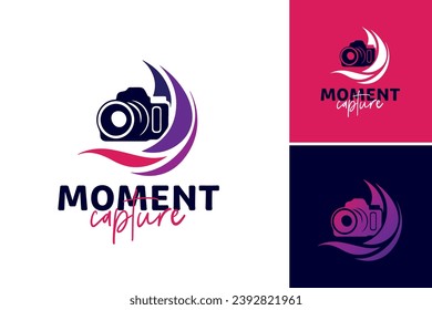 Logotipo de captura de momento: Ideal para la fotografía, eventos o negocios de preparación para la vida. Representa la esencia de aprovechar momentos especiales. Versátil para fines de marca y marketing.