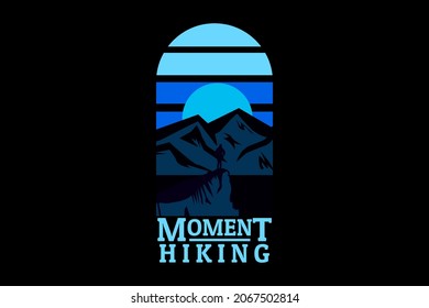 moment hiking silhouette retro design