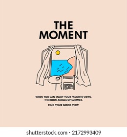 the moment slogan simple vintage fashion