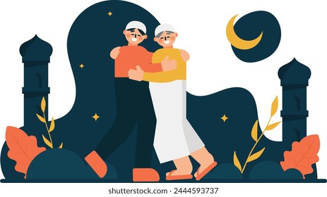 The moment two men embraced in the month of Eid 