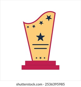 Momento Award Certificado design isolado em fundo branco. Logotipo do ícone do troféu de conquista. Ilustração de vetor