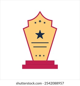 Momento Award Certificado design isolado em fundo branco. Logotipo do ícone do troféu de conquista. Ilustração de vetor