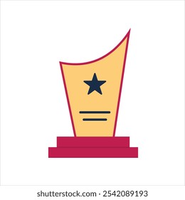 Momento Award Certificado design isolado em fundo branco. Logotipo do ícone do troféu de conquista. Ilustração de vetor