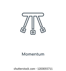 Momentum concept line icon. Linear Momentum concept outline symbol design. This simple element illustration can be used for web and mobile UI/UX.