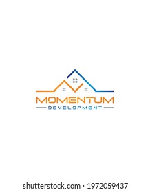 Momentum development modern logo template 