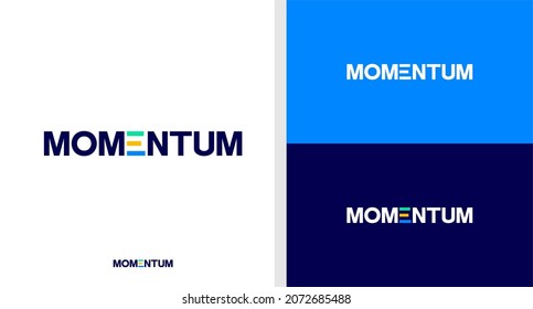 MOMENTUM LOGO WORDMARK GRAPHIC CHART FINANCE EDITABLE