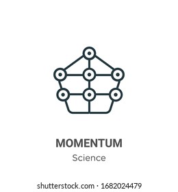Momentum outline vector icon. Thin line black momentum icon, flat vector simple element illustration from editable science concept isolated stroke on white background