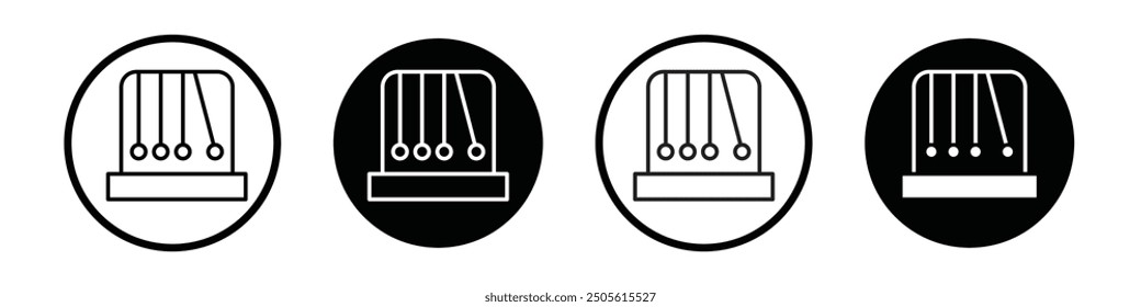 Momentum vector icon set black filled and outlined style.