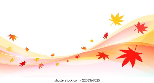 Momiji dancing in the autumn wind, vector background material of Japanese autumn leaves White back