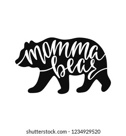 Momma Bear Inspirational Quote Bear Silhouette Stock Vector Royalty Free 1234929520