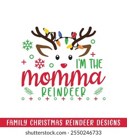 The momma Christmas Reindeer design, The Christmas Reindeer Family design