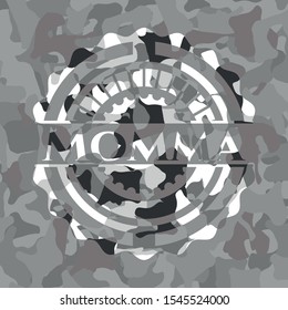 Momma on grey camo texture