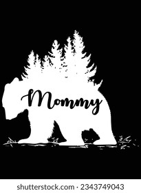 Mommy bear EPS file for cutting machine. You can edit and print this vector art with EPS editor.