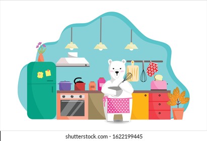 mommy bear in the kitchen