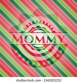 Mommy christmas emblem background.