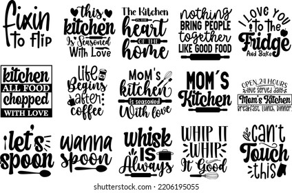 Mommy Kitchen SVG quotes bundle, typography mommy SVG design file ,cut file  svg