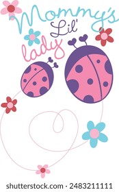 Mommy Lil Lady Graphic Tees Artwork for Kids Tshirt Print