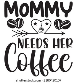 Mommy Needs Her Coffee t-shirt design vector file