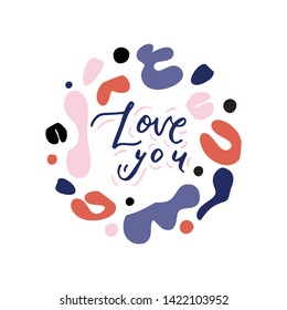 Mommy quote -Love you - hand  lettering vector set.Baby Nursery and Bedroom poster. Calligraphy Quote for your designs: 
apparel,t shirts,bags,posters,merch, fabric, wall design. 