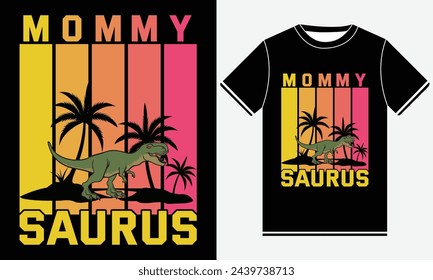 Mommy Saurus - Trex Vector T shirt - illustration vector art - Trex T-shirt Design Template - Print