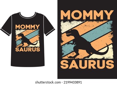 Mommy saurus t-shirt design template