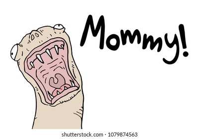 Mommy scream illustration
